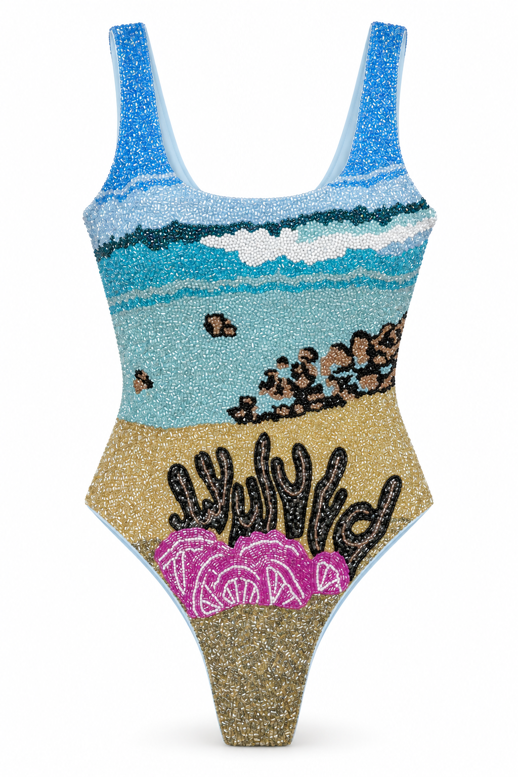 Horizon — Maillot une pièce à paysage perlé