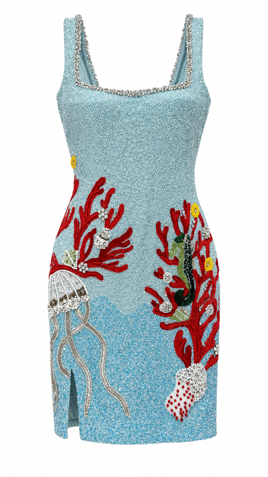 Coralline — Robe courte aux motifs marins