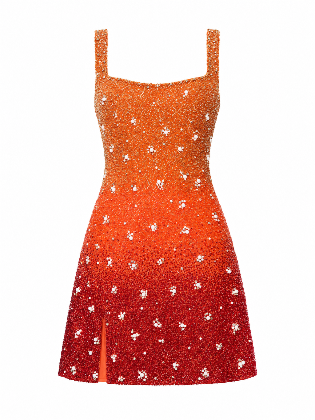 Braise — Robe courte perlée en dégradé