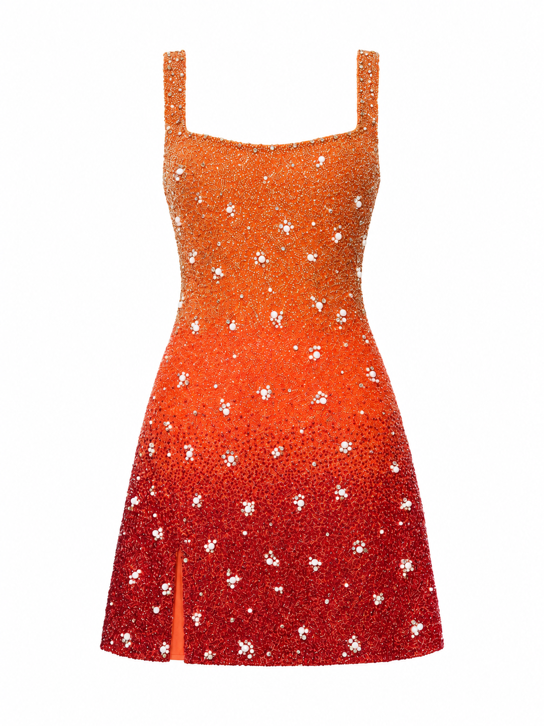 Braise — Robe courte perlée en dégradé