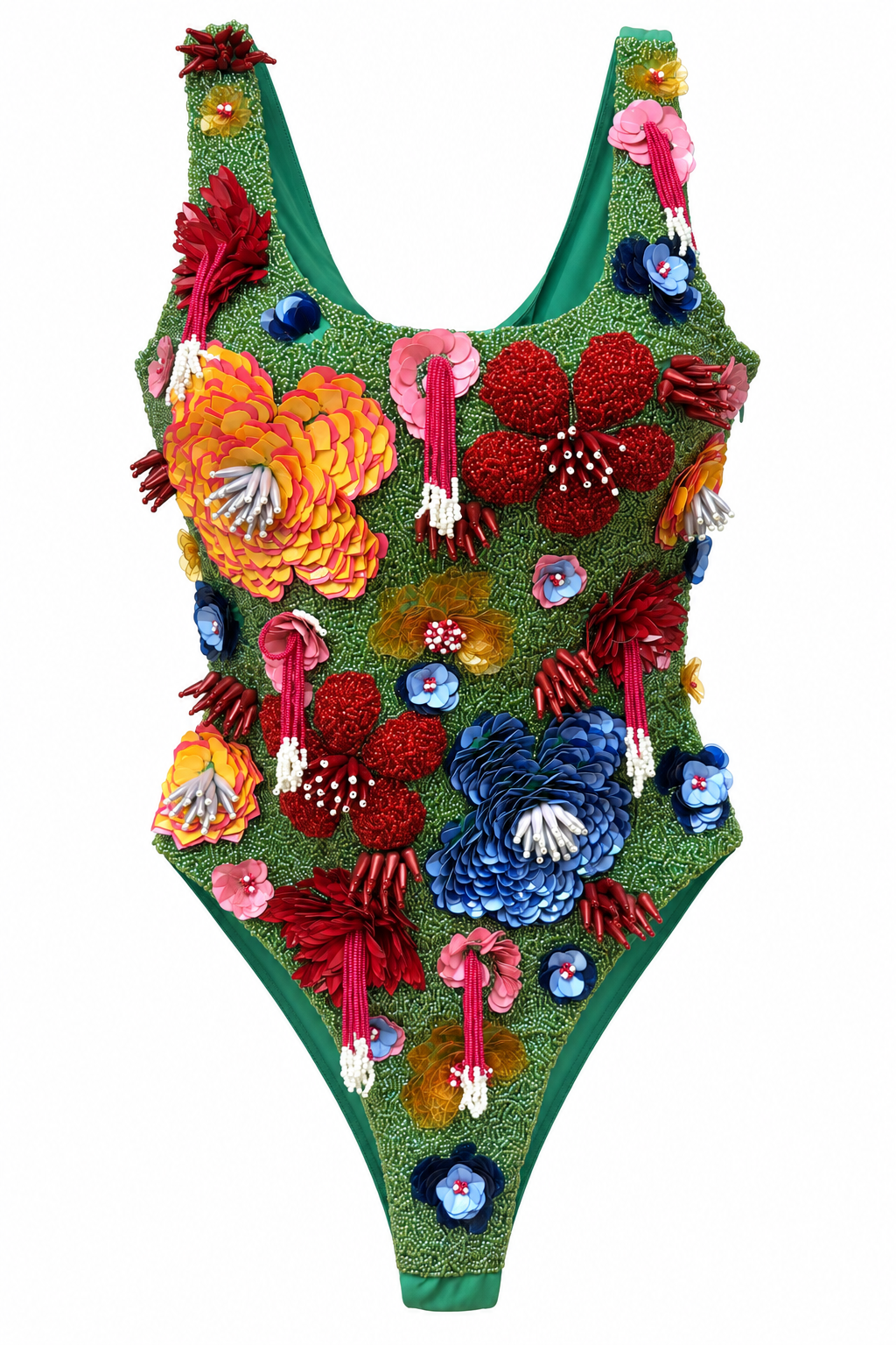 Floraison — Maillot une pièce à fleurs perlées
