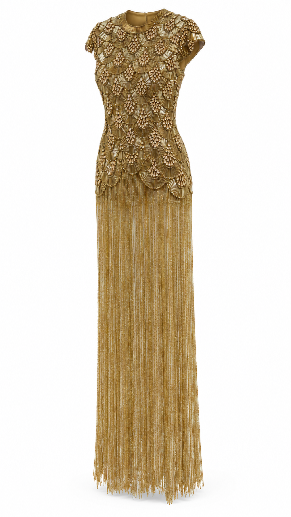 Arabesque — Robe longue à franges perlées