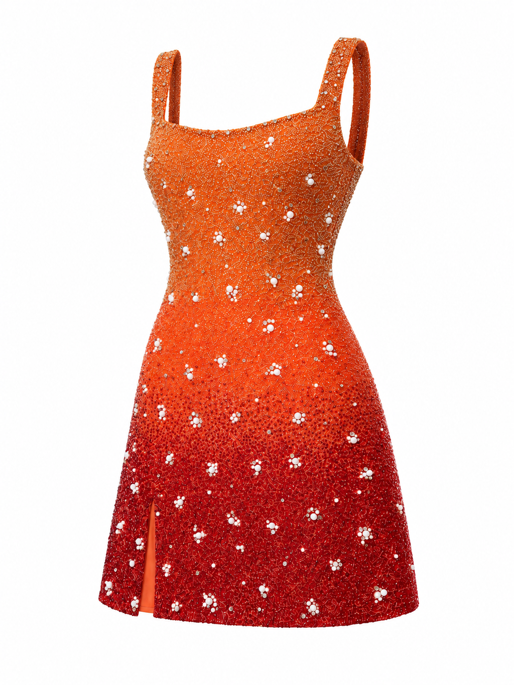 Braise — Robe courte perlée en dégradé