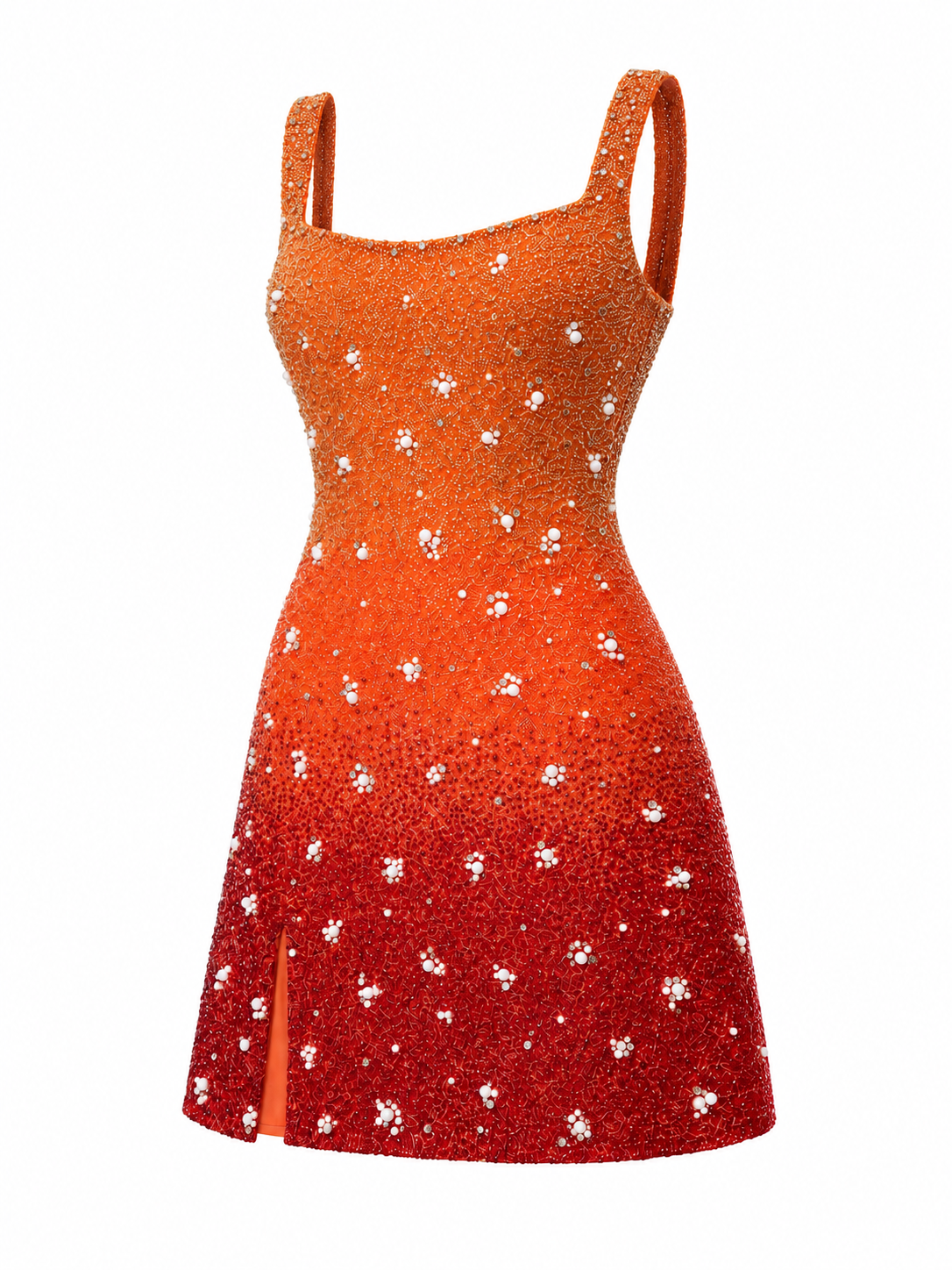 Braise — Robe courte perlée en dégradé