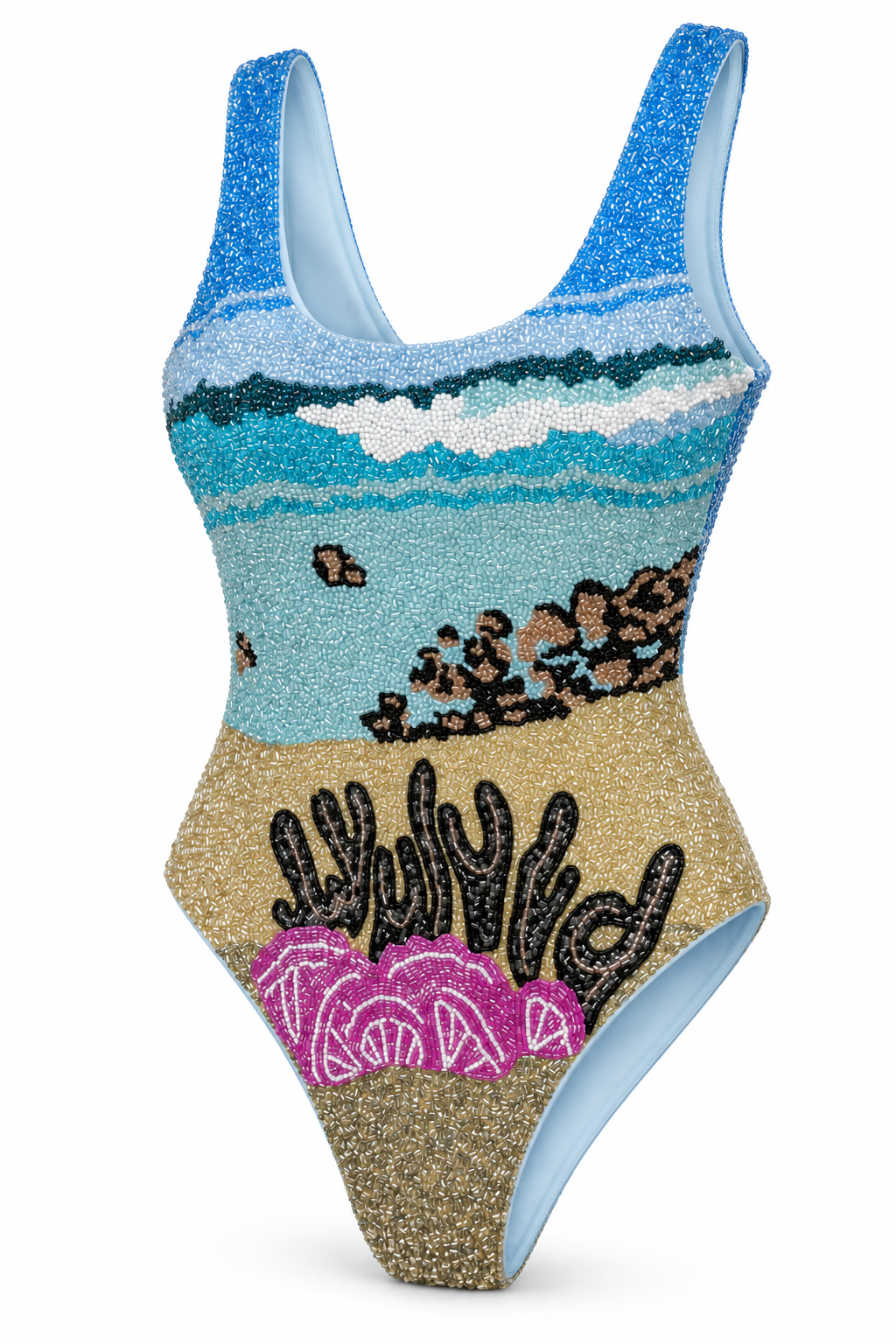 Horizon — Maillot une pièce à paysage perlé