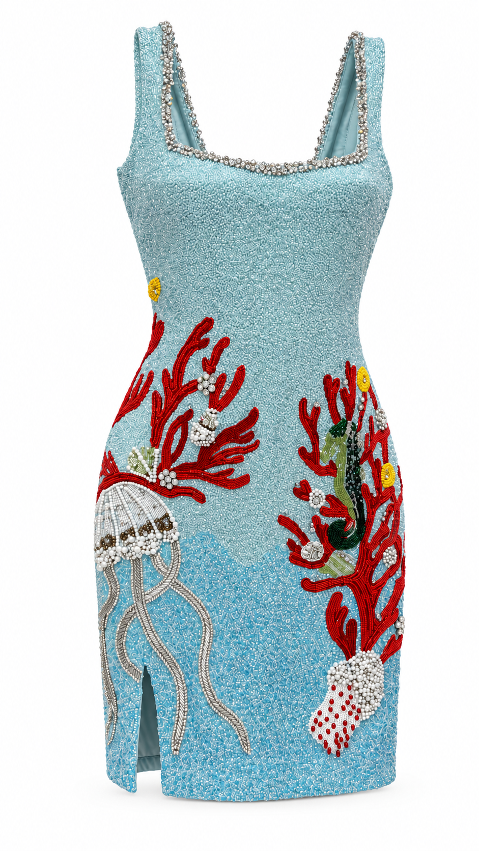 Coralline — Robe courte aux motifs marins