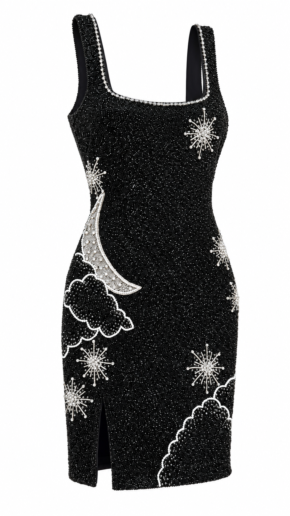 Sélène — Robe courte aux motifs de lune