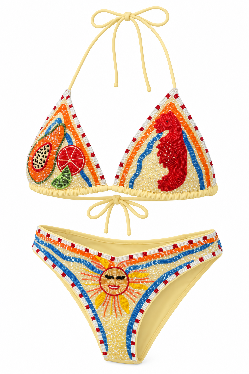 Soleil Levant — Maillot deux-pièces perlé