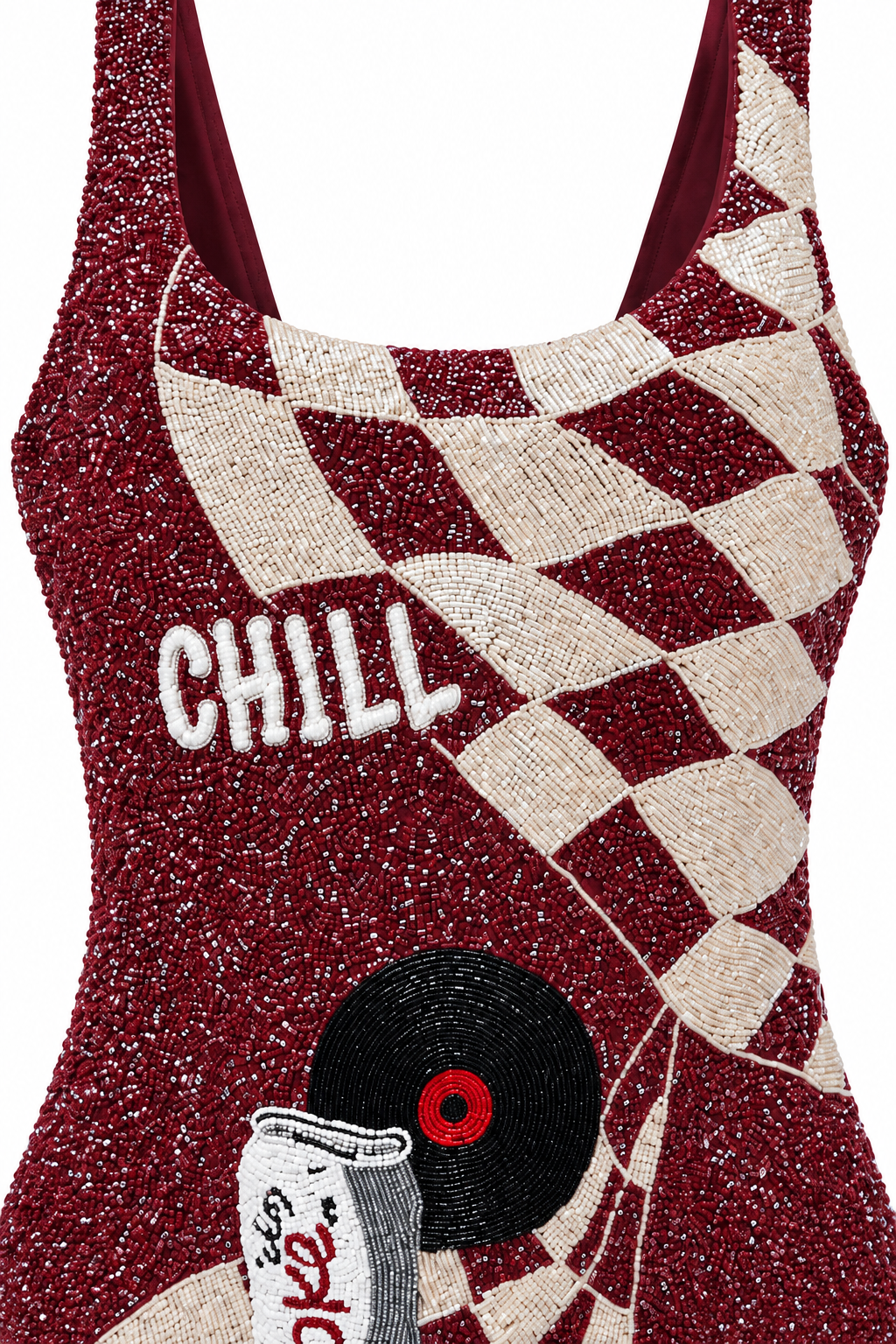 Rétro — Maillot une pièce perlé