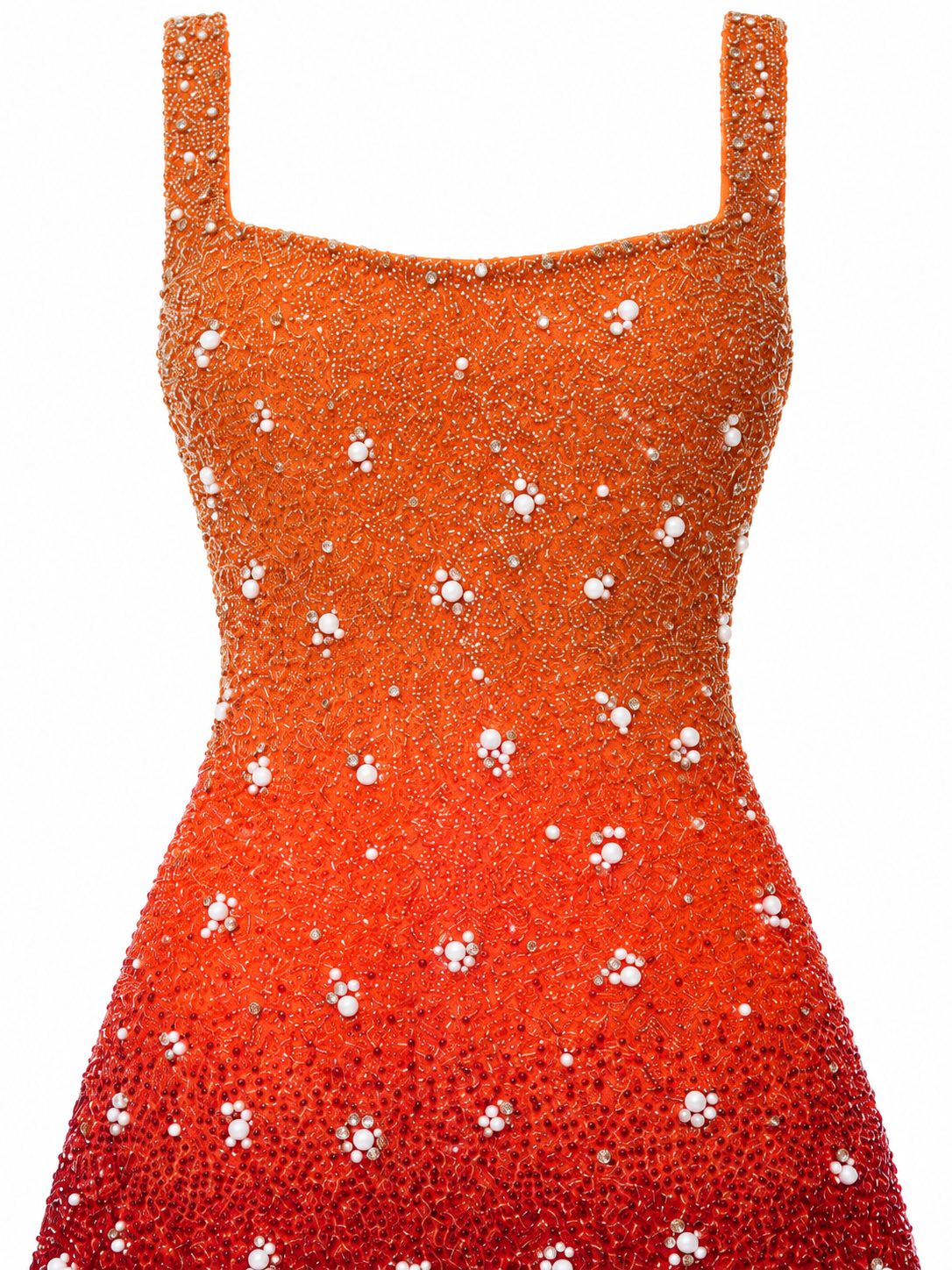 Braise — Robe courte perlée en dégradé