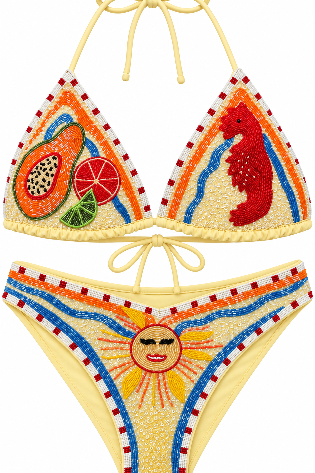 Soleil Levant — Maillot deux-pièces perlé