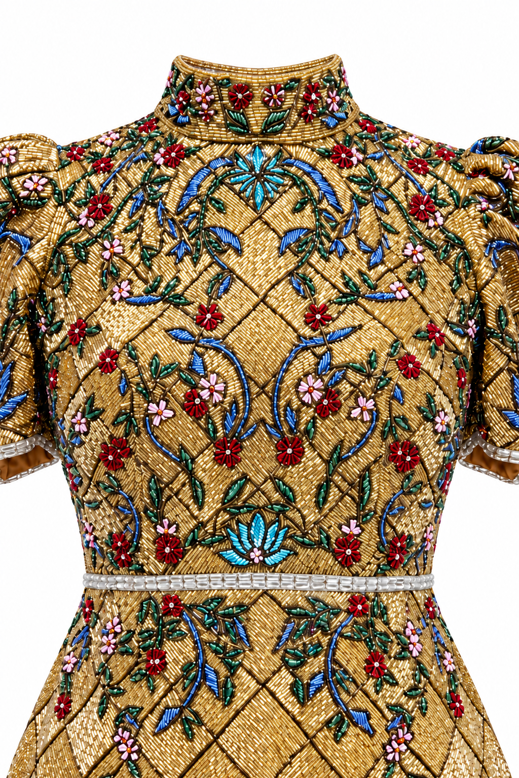 Mosaïque — Robe courte à décor perlé
