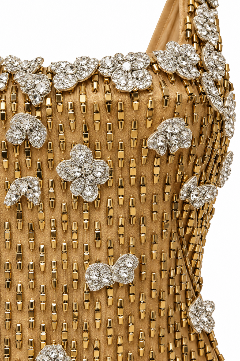 Étincelle — Robe courte perlée à fleurs